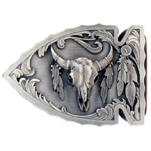 Belt Buckle - Buffalo Skull (Diamond Cut)